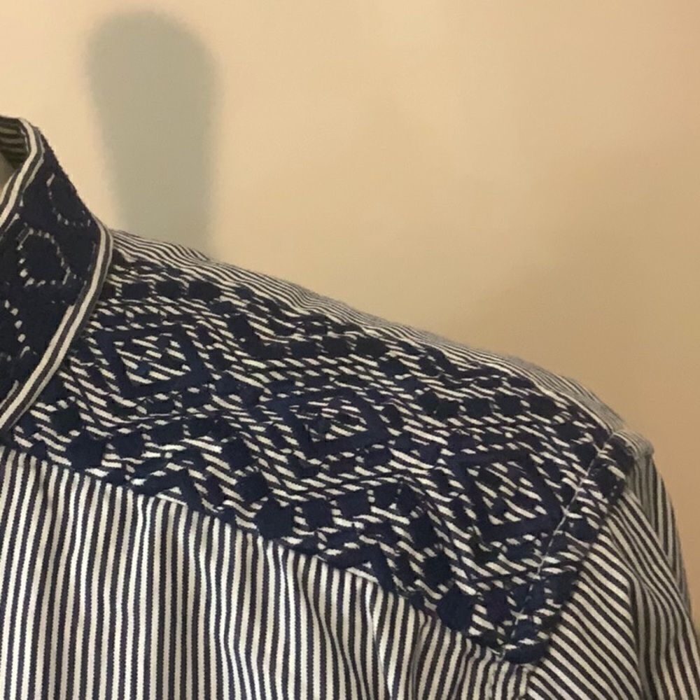 C. Wonder Striped Embroidered Blouse M - Picture 7 of 14